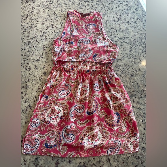 Women’s 100% silk coral Paisley Cutout Dress size S - Picture 4 of 9